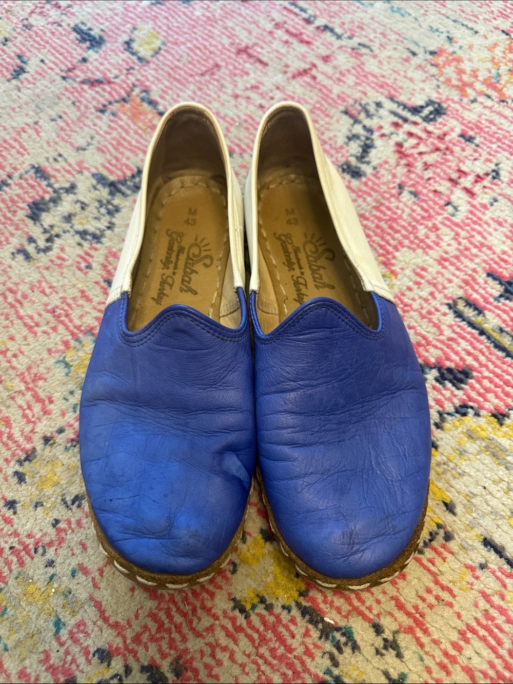Sabah men’s Blue and White Slip-On Men's Shoes 43